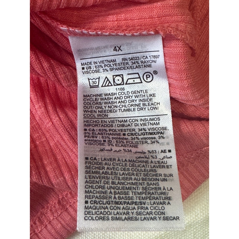 Old Navy Luxe Ribbed Oversized Top Coral Pink 4X Plus Size Stretch Comfort Soft - Picture 5 of 6